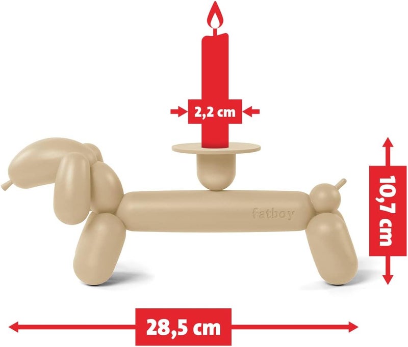 Fatboy Can-dog Candle Holder | Fine texture powder coating | Die-cast aluminium | Designed for indoor use | Use with a real or LED pillar candle | 10.7x28.5x8.2 cm (Sandy Beige) - Image 3